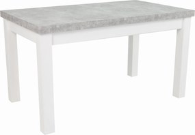 Stół masywny rozkładany 90x160/210 Beton Jasny Biały + nogi drewniane