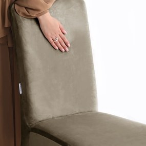 Szarobeżowe elastyczne pokrowce na krzesło zestaw 4 szt. 48 cm Sento – Restilo