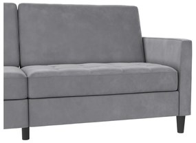 Jasnoszara aksamitna sofa 207 cm Presley – Støraa