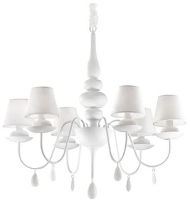 Ideal Lux - Żyrandol na łańcuchu BLANCHE 6xE14/40W/230V śr. 75 cm biały