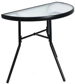 Szklany Półokrągły Stolik Balkonowy Dąb R4-N89