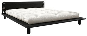 Czarne łóżko dwuosobowe z drewna sosnowego ze stelażem 140x200 cm Peek – Karup Design