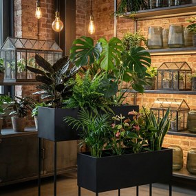 Kwietniki loft metalowe podłużne TINO, 2 stojaki