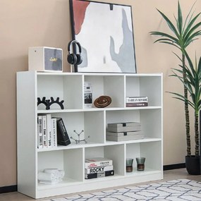 Biały otwarty regał z 6 półkami - 100x24x104 cm, skandynawski styl nowoczesny