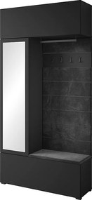 MINIO go for it, Garderoba TOKAT w kolorze czarnym / czarne panele