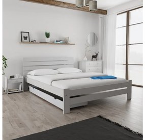 Łóżko PARIS podwyższone 160 x 200 cm, białe Stelaż: Ze stelażem listwowym elastycznym, Materac: Materac Coco Maxi 20 cm