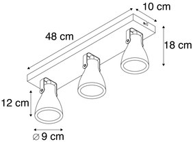 Beton przemysłowy punktowy szary 3-light - Creto Nowoczesny Oswietlenie wewnetrzne