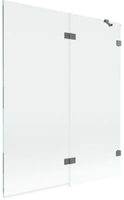Mexen Lunar parawan nawannowy 2-skrzydłowy prawy 140 x 150 cm, transparent, gun metal - 897-140-100-95-00-P