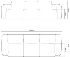 OUTLET Sofa 3-osobowa brąz boucle 235/95/72 Molino od Micadoni