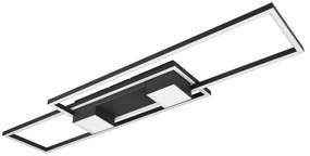 Czarno-biała lampa sufitowa LED ze zdalnym sterowaniem i ściemniaczem 28x100 cm Albany – Trio