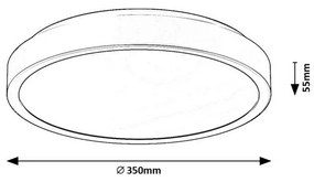 Rabalux 71253 sufitowa oprawa łazienkowa LED Samira 35 cm, czarny