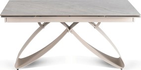 Zestaw Stół Rozkładany LUIGI 160-240 cm Szary Marmur/Kaszmir i 4 Krzesła TORINO Kremowe Nowoczesne