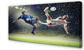 Obraz drukowany na płótnie Futbol W Strugach Deszczu