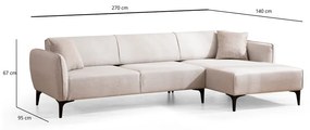 Biała sofa narożna Belissimo, prawy narożnik – Balcab Home