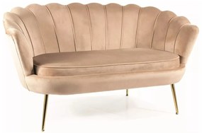 SOFA CAMELLIA 2 VELVET BEŻOWY BLUVEL 28/ZŁOTY SIGNAL