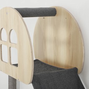 PawHut Zestaw Wspinaczkowy dla Kotów 7-elementowy z Drabinką z Sisalu, Platformą, Drapakiem Szary