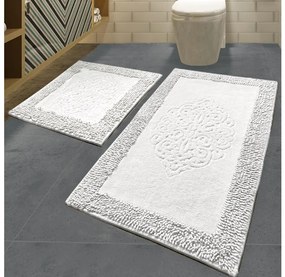 ZESTAW 2x Dywanik łazienkowy PIANTE 60x100 cm biały