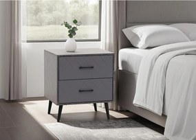 Stolik nocny MCW-N89,  marmurowy wygląd, szary