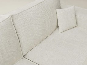 Kremowy rozkładany/ze schowkiem narożnik z tkaniny szenilowej (lewostronny/w kształcie litery L) Tonga – Maison de Rêve