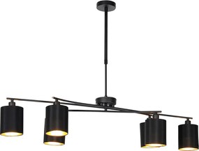 Inteligentna lampa wisząca czarna regulowana w komplecie z 6 żarówkami Wi-Fi B35 - Lofty