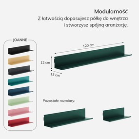 Półka wisząca JOANNE 1200 mm, Modern: butelkowa zieleń