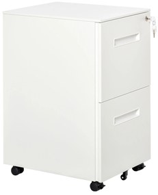 Vinsetto Rollcontainer Biurowy z Uniwersalnymi Kółkami Biały 39x48x67cm Przechowywanie Dokumentów | Aosom PL