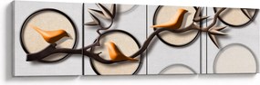 Malarstwo artystyczne - Ptaki na gałęzi (170x50 cm)