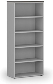 Regał biurowy PRIMO GRAY, 800 x 420 x 1781 mm, szary/wenge