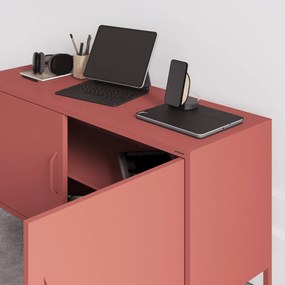 Metalowa szafka RTV dwudrzwiowa Modern Rosa czerwona