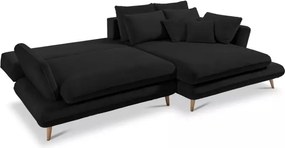 Narożnik MONTE Prawostronny z funkcją spania, pojemnikiem i poduszkami, Sorriso 01 Antracytowy WERSAL