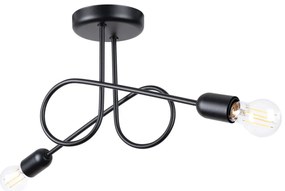 Żyrandol LOOP 2 czarny supeł SOLLUX  LIGHTING