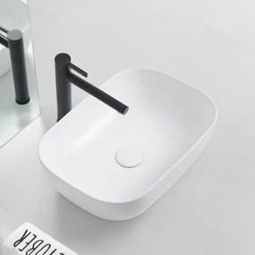 Umywalka nablatowa prostokątna ceramiczna stawiana na blat biała 41x31 cm