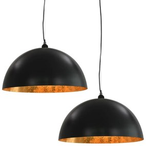 Czarno-złote lampy wiszące nad stół 2 sztuki - 4X EX105 H9-A34