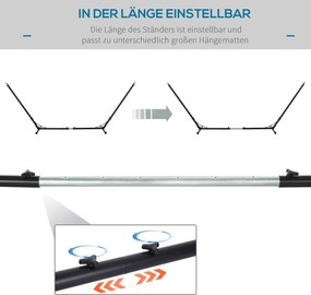 Stabilny i Regulowany Stojak do Hamaka Outsunny dla Maksymalnego Relaksu w Ogrodzie lub na Tarasie