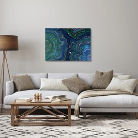 Obraz na szkle - Zielono - niebieski marmur (70x50 cm)