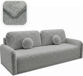 Sofa DUO Rozkładana Dwuosobowa Ciemnoszara Boucle Japandi