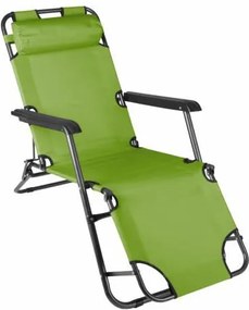 Składany leżak ogrodowy - zielony