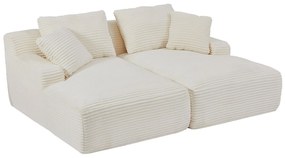 Kanapa 3-osobowa komfortowa z głębokim siedziskiem, welurowa , beżowa. DONILIA