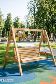 Huśtawka Ogrodowa Naturalne Drewno Z6-E68