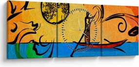 Obraz starożytnego obrazu (z zegarem) (90x30 cm)