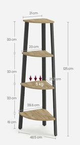 Narożny regał na książki dąb artisan - Cassine 3X