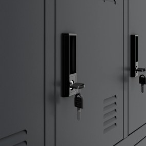Szafka skrytkowa socjalna BHP metalowa MARCIN, 900 x 1850 x 400 mm, antracytowa