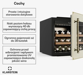 Klarstein Victoria lodówka na wino 28 butelek