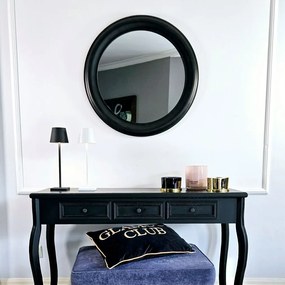 Lustro w czarnej, okrągłej ramie , średnica 76cm