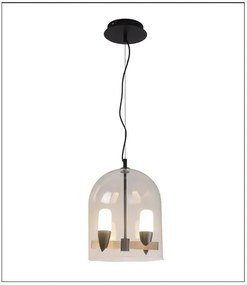 Czarna lampa wisząca dwa ptaki - V032 Ekta