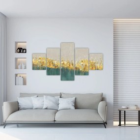 Obraz - Tekstura ze złotą dekoracją (125x70 cm)