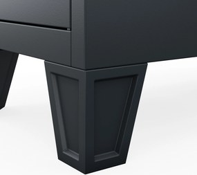 Szafka ubraniowa metalowa pracownicza głęboka 2-drzwiowa antracytowa, 292x1720x600 mm: BARTEK 1 Plus D600