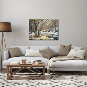 Obraz namalowanego zimowego krajobrazu (70x50 cm)