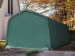 TOOLPORT 3,3x8,4m Namiot garażowy - 2m brama wjazdowa, PVC 800, ciemnozielony, ze statyką (podłoże gruntowe) - (49686)