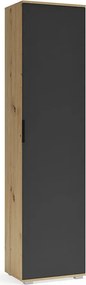 Szafa wąska dąb artisan + antracyt P8-D68